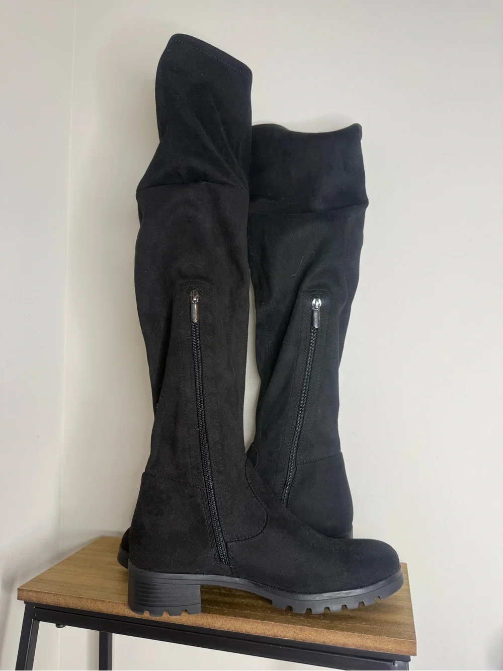 Limelight Black Over-the-Knee Suede Boots